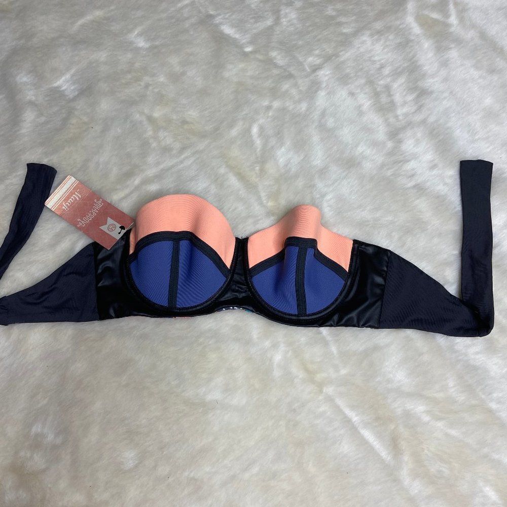 Maaji multicolor strapless bikini top Med